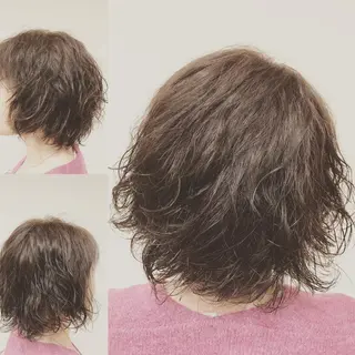 ミディアム カラー パーマ 横田  尚登のヘアスタイル
