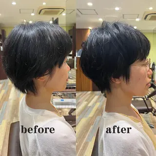 ショート レイヤー/似合わせ カット横川夕華🫧のヘアスタイル