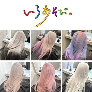 カラー Yoshiいろあそび 八王子/ハイトーンのヘアスタイル