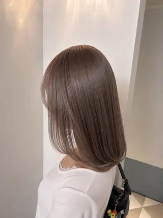 セミロング カラー パーマ ヒナ/酸性ストレート ・艶カラー🌿のヘアスタイル