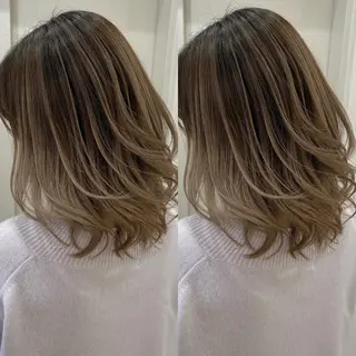 ミディアム カラー パーマ ヘアアレンジ メンズ キッズ ネイル マツエク・マツパ ハイライト、レイヤー カット/西梅田/中西のヘアスタイル