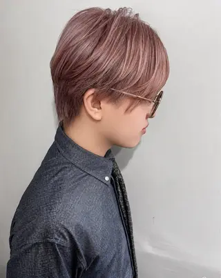 カラー メンズ 透明感カラー |ベー ジュ|齊藤ひなののヘアスタイル