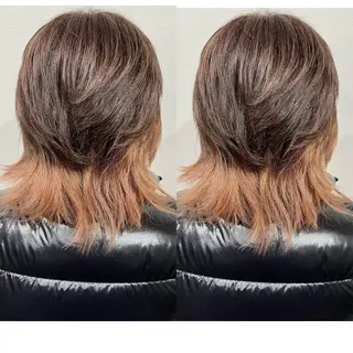 ミディアム 切っぱなし💇‍♀️ イヤリング🎨龍之介のヘアスタイル