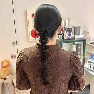 ロング カラー ヘアアレンジ 吉水 彩乃 /ボブ/艶感カラーのヘアスタイル