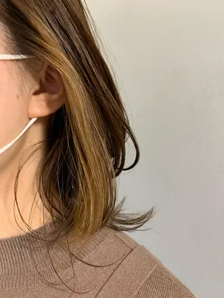 ミディアム カラー パーマ ボブパーマコテ巻き風 パーマNo1深江秀平のヘアスタイル