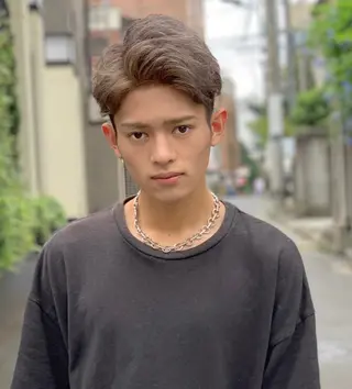 ショート カラー パーマ ヘアアレンジ メンズ 野木 良平のヘアスタイル