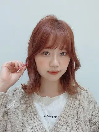 ミディアム カラー パーマ ヘアアレンジ 🌿レイヤー/ブリー チ/🌿JINのヘアスタイル