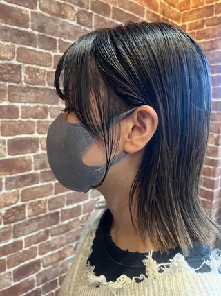 ミディアム カラー パーマ ヘアアレンジ メンズ キッズ ネイル マツエク・マツパ アイブロウ 久木原 ゆりのヘアスタイル