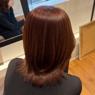ミディアム カラー ‪‪アカリ/モデル /透明感カラー‪‪のヘアスタイル