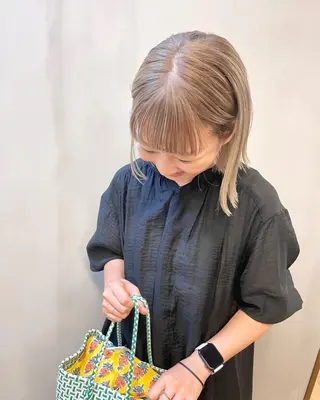 ミディアム カラー パーマ ヘアアレンジ メンズ キッズ ネイル マツエク・マツパ アイブロウ tatsumi/ボブ ウルフ/レイヤーのヘアスタイル