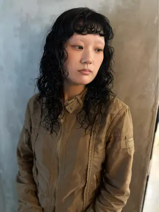 セミロング カラー パーマ 優作 〜圧倒的信頼〜のヘアスタイル