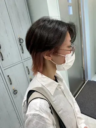 ミディアム カラー 中川 茜里のヘアスタイル
