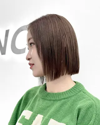 ショート カラー ヘアアレンジ 縮毛矯正🤍 盛れるボブ/ひかりのヘアスタイル