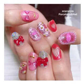 ミディアム ネイル 🐾enen style 🐾のネイルデザイン
