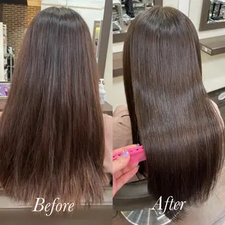 セミロング aya/小顔レイヤー /柔らかカラーのヘアスタイル