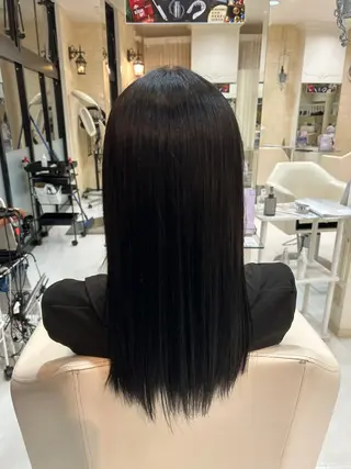 セミロング カラー 韓国風透明感カラー✨ 播磨茉侑のヘアスタイル