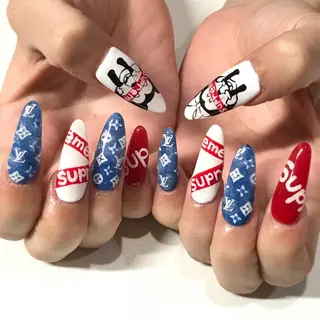 ネイル 渋谷／チップ長さ出し 👑アプレgel-xのネイルデザイン