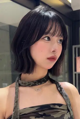 ミディアム けいし🐬ボブ 美髪縮毛矯正のヘアスタイル