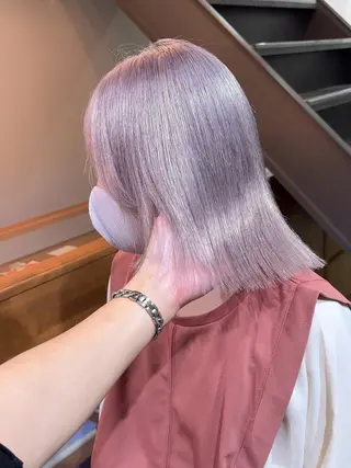 ミディアム カラー ヘアアレンジ ハイトーンカラー🌈 メンズパーマ鈴木康平のヘアスタイル