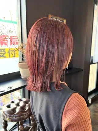 ミディアム カラー ヘアアレンジ 李奈🌼レイヤー/ 透明感カラーブリーチのヘアスタイル