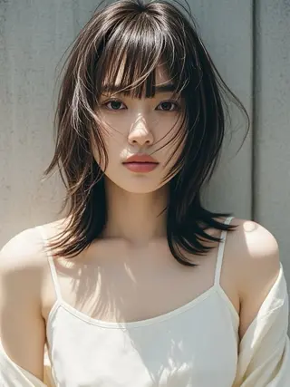 セミロング ウルフカット 811 大阪梅田 ウルフのヘアスタイル