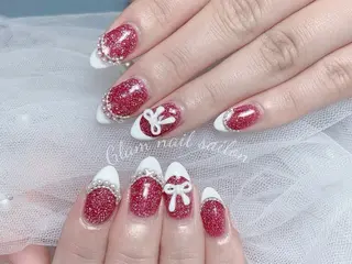 ネイル エツメ💅 長さ出し🎀デザインのネイルデザイン