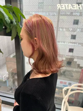 ミディアム カラー パーマ ヘアアレンジ メンズ キッズ ネイル マツエク・マツパ アイブロウ KANAMI 🌏のヘアスタイル