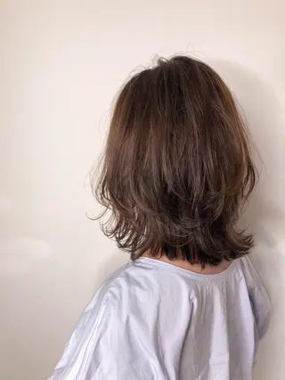 ミディアム カラー wカラー 指名No1かけるのヘアスタイル