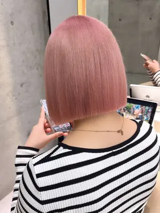 カラー けいし🐬ボブ 美髪縮毛矯正のヘアスタイル