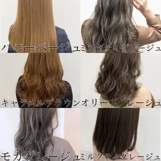 ミディアム カラー ヘアアレンジ 🪞official THREE 横浜🎀のヘアスタイル