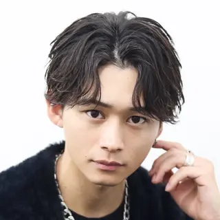 ショート カラー パーマ メンズ 🔥メンズ極🔥韓国 シャドウ/波巻き柿崎のヘアスタイル