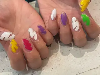 ネイル 韓国/ワンホン/長さ 出しつけ放題🎀のネイルデザイン