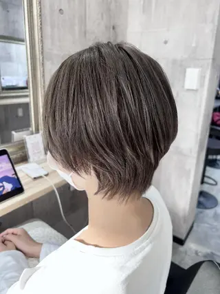 ミディアム サニーサイド大名 ダブルカラー髪質改善のヘアスタイル