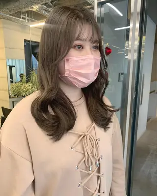 ミディアム カラー 透明感カラー✂︎ /縮毛矯正/YUKAのヘアスタイル