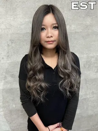 ロング メンズ ヘアアレンジ カラー エクステ MORI エクステMARIKAのヘアスタイル