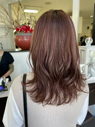 セミロング カラー コレットヘアー 田中アヤノのヘアスタイル