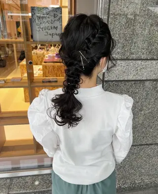 セミロング カラー ヘアアレンジ ヘアセット/レイヤー 赤み消し/はるかのヘアスタイル