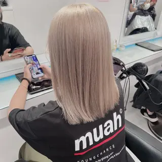 セミロング カラー ヘアアレンジ ダブルカラー｜ なおき｜池袋美容師のヘアスタイル