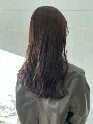 ミディアム 髪質改善縮毛矯正/暖 色カラー/ウエダカナのヘアスタイル
