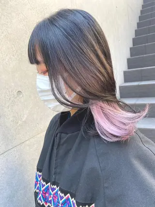 ロング カラー レイヤーカット 赤み消し　店長/大和のヘアスタイル