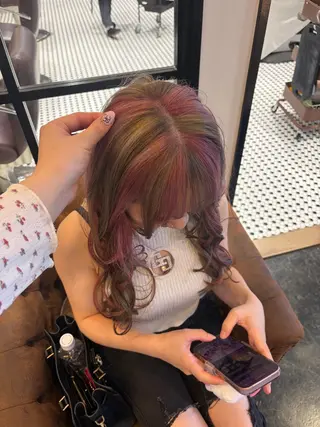 セミロング カラー ボブ&寒色🎐ᩚ 短髪 COCOROのヘアスタイル