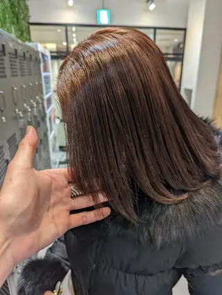 セミロング カラー 美髪矯正 キョウスケのヘアスタイル
