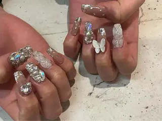 ネイル 韓国/ワンホン/長さ 出しつけ放題🎀のネイルデザイン