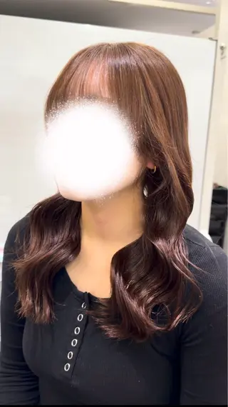 セミロング カラー デジタルパーマ/江阪 平田七海のヘアスタイル