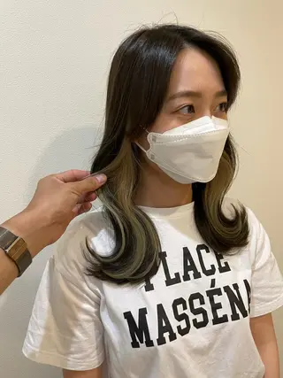 セミロング カラー ヘアアレンジ 髪質改善×レイヤー 🫧松野力也のヘアスタイル