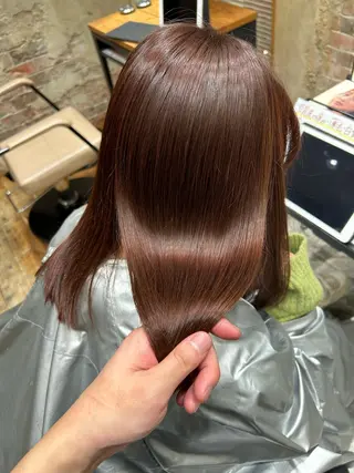 ミディアム カラー パーマ 銀座✨レイヤーカット 顔まわり/坂本亜裟海のヘアスタイル