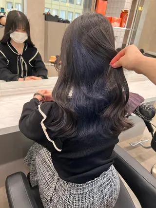 セミロング カラー ヘアアレンジ 🩵 JURI🩵のヘアスタイル