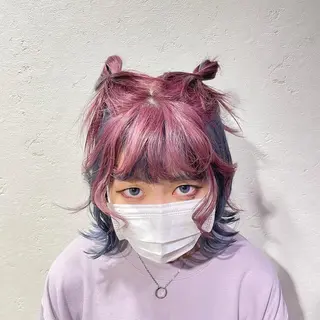 ミディアム 前田 菜奈子のヘアスタイル