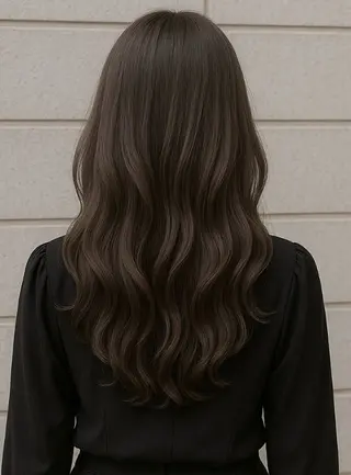 セミロング カラー パーマ ヘアアレンジ 髪質改善\艶髪カラー 💐園田さやかのヘアスタイル