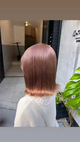 ミディアム カラー 🌷ラベンダーピンク 顔まわり🌷ねいろのヘアスタイル